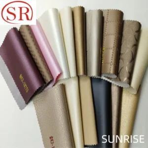 Customized Artificial Faux Leather Fabric PU PVC Microfiber Glitter Ostrich Synthetic LeatherRoll for Clothing Bags Sofa Leather