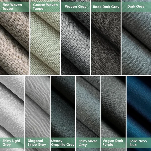 Custom New Arrive Two Side 100% Polyester Faux Linen Blackout Window Curtain Drapes Fabric - Image 3