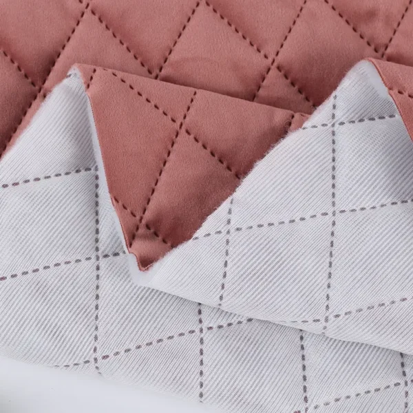Dutch Velvet Ultrasonic Embossed Rhombus Quilted Fabric Knitted Sofa Clothing with Printed Pattern - Image 5